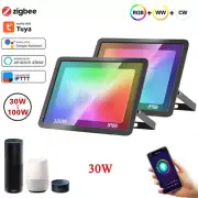 Tuya Zigbee LED Flood Light RGB Colour Changing Floodlight Outdoor Security Lamp