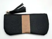 NEW Zigi & Marais Black & Copper Faux Leather Eyeglasses & Sunglasses Case