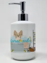 Sable White Papillon in Bathtub Ceramic Soap Dispenser Hand Soap Dispenser Pump
