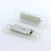 DEMULAX 2pcs CANbus 12V 18 Car LIGHT License Number Plate Lights Lamp, for VW Transporter T5, for Caddy, for Touran, for Golf, for Passat White 6000k Car Number Plate Light