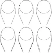 6 Pcs Circular Knitting Needles 40cm Set, Size 2.5mm 3mm 3.5mm 4mm 4.5mm and 5mm, Stainless Steel Circular Needles for Knitting,Fixed Knitting Pins with Flexible Cable for Small Project