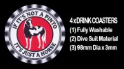 4 x HORSE PINTO DRINK COASTERS - FULLY WASHABLE, DIVE SUIT MATERIAL