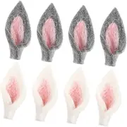 1 Set 8pcs Rabbit Ear Accessories Holiday Bunny Ear Clips for Crafts Decorations Bunny Ears Headband Bunny Ears Hat Kinder Wow Animal White Felt Cloth