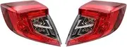 Car taillight left right tail light turn signal fog lamp ，Compatible for 10th civic 2016-2019 auto part lamp housing without bulb(1pair)