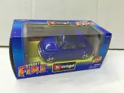 Burago Bburago Street Fire 1/43 FIAT 500 BLUE Diecast MIB
