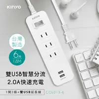 在飛比找有閑購物優惠-【KINYO】1開3插雙USB延長線 CGU213