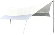 WJnflQN Camping Sun Shelter,17.06 Ft × 14.76 Ft Beach Shade Canopy Wind | Large Coverage, Heavy Duty Sunshade, UV Protection for Backpacking
