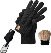 [LIANRISES] Mens Gloves Winter Thermal Gloves For Men Winter Gloves Mens Gloves Touch Screen Gloves Warm Gloves Womens Thermal Gloves with Arctic Velvet, Black, One Size