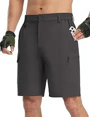 [TBMPOY] Men's Hiking Shorts Quick Dry 6 Cargo Pockets Water Resistants Stretch Travel Essential Shorts with Pockets