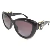 CHANEL Sunglasses 5517-A c.1461/S1 Purple Asian Fit Gold Frames w/ Heart Clasps