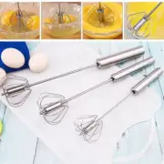 Stainless Steel Egg Whisk Semi-Automatic Egg Beater Blender Tool Hand Push.