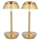 H Golden Cordless Table Lamp Rechargeable Touch Control 3 Color Dimmable New