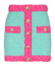 Balmain Two-Tone Buttoned Knit Skirt FR34,FR36,FR38,FR40 multi-color
