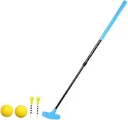 Ｓｉｍｈｏａ Two Way Golf Putter Retractable Golf Club Non Slip Grip Lawn Adjustable Two Sided with 2 Tees 2 Balls Left and Right Hand, Light Blue