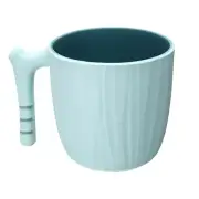 Toothbrush Cup with Handle Reusable Bathroom Tumbler Cup, Light Blue