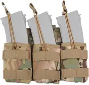 Outdoor Sports Airsoft Gear Molle Assault Combat Hiking Bag Vest Accessory Camouflage Pack FAST Cartridges Clip Ammunition Carrier Ammo Holder Tactical Mag 7.62 Triple Magazine Pouch