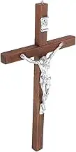 Mobestech Wooden Wall Cross Decorative Hanging Cross Unique Design for Home Church Religious Wall Decor Present for Baptisms Confirmations