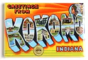 Greetings from Kokomo Indiana FRIDGE MAGNET travel souvenir