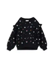 Miles The Label Girls' Glow in the Dark Calaveritas Print Sweatshirt - Baby