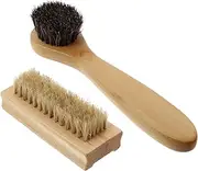 EXHUMKY 2 Pack Handwashing Brush Wood Pig Bristles Soft Sturdy for Nail Cleaning and Hand Scrubbing