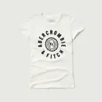 美國百分百【ABERCROMBIE & FITCH】T恤 AF 短袖 T-SHIRT 短T 麋鹿 女 白色 XS S M號 G262