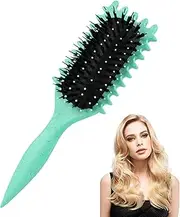 Curl Defining Hair Brush, Multifunction Hair Curling Brush, Curly Define Styling Hair Brush, Suitable for Men and Women (Green)