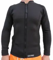Men’s 2/1mm Wetsuit Jacket, Full Front Zipper, Long Sleeve, Sizes: Small - 3XL