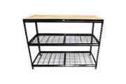 Stratco Heavy Duty Workbench with Wire Shelves