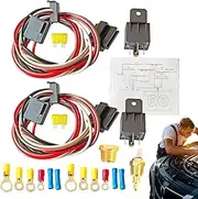 Automotive Electric Fan Relay Kit | 12V40A Replacement Engine Radiator Cooling Fan Motor Relays | Automotive Replacement Engine with Temperature Sensor for Motor Home