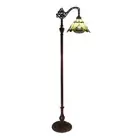 Jade Edwardian Floor Lamp, Leadlight Stained Glass Benita H156cm.