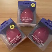 3 x One + Other On-The-Go Blender Sponge with Travel Case Pink,Latex Free
