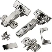 Blum Clip top BLUMOTION Soft Close Hinges 110 Degree Self Closing Frameless with Mounting Plates and Hinge Cover Plates (Full Overlay Premium - 8 Pack)