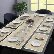 Brocade Gold Zari Work table Runner Silk Satin Place Mats Weeding Event Decors