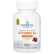 Nordic Naturals, Zero Sugar Vitamin D3 Gummies, Great Wild Berry, 25 mcg (1,000 IU), 60 Gummies