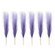 6 Pcs 17 Inch Faux Pampas Grass Artificial Boho Decor Gradient Purple