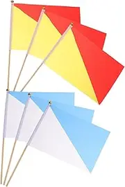 BESPORTBLE Signal Flags 6pcs Commanding Flags Wooden Poles for Communication Sports Performance