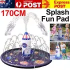 Kids Inflatable Sprinkler Splash Pad W/ Rocket Spray Water Pool Summer Outdoor