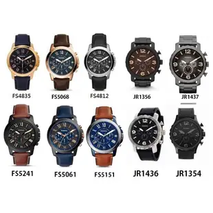 FOSSIL 經典復古 羅馬優雅風三眼計時皮錶/鋼錶 【Watch On-line Store 】