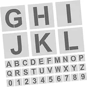 TEHAUX 1Set DIY Reusable Plastic Alphabet Number Stencils Set Letters Numbers for Crafting Painting Wall Art Signage Educational Activities