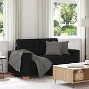 Loveseat Sofa, Modern Fabric Couch for Living Room, Comfortable 120 cm Seat, Black