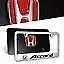 Red 3D HONDA ACCORD Front + Back Stainless Steel License Plate Frame Set w/ Caps