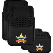 NRL Floor Mats - Cowboys - Black Combo Rubber/Carpet Set of 4 - CMNRL-COW22