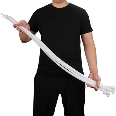 100PCS Long Cable Zip Ties White, Large Zip Ties 18 inch Heavy Duty Outdoor, ...