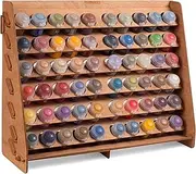 Paint Rack Organizer with 60 Holes Suitable for Citadel Paints - Wall-mounted Wooden Paint Storage Rack for Miniature Paint Set - Craft Paint Holder Rack 16x5.2x12.6 inch