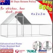 Large Chicken Run Cage Outdoor Farm Poultry Hen House Coop Bird Aviary with Roof