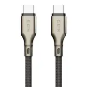EFM EFCAP1U990BLA USB-C Pro Power and Data Cable - With Aramid Fibre Reinforcement 1M, Black
