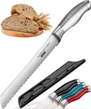 Orblue Serrated Bread Knife with Upgraded Stainless Steel Razor Sharp Wavy Edge