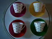 KATE SPADE " LARABEE DOT" DEMITASS CUPS AND SAUCERS