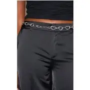 Silver Abstract Circular Chain Belt, Silver