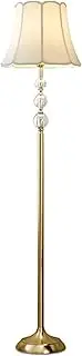 Floor Lamp Wireless Charging Clear Round Standing Lamp Crystal Reading Standing Light Led Fabric Shade Tall Pole Lamp